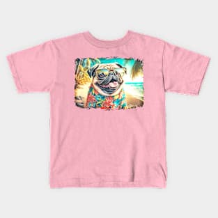 Beach Pug Kids T-Shirt